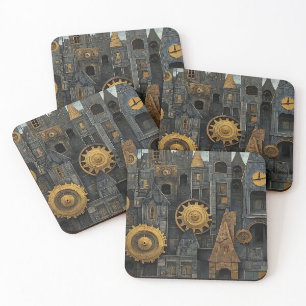 Item preview, Steampunk Art: Brass Gears Clockwork City designed and sold by bapupa.
