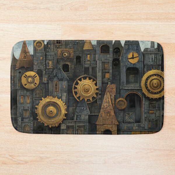 Item preview, Steampunk Art: Brass Gears Clockwork City designed and sold by bapupa.