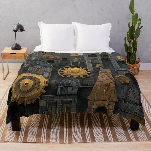 Item preview, Steampunk Art: Brass Gears Clockwork City designed and sold by bapupa.