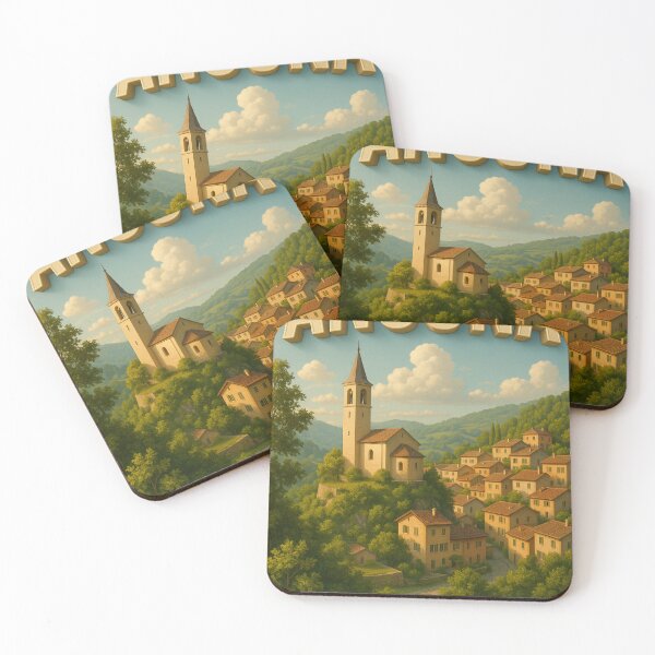 Item preview, Ancona Switzerland Hillside Village with Bell Tower designed and sold by Aryabek.