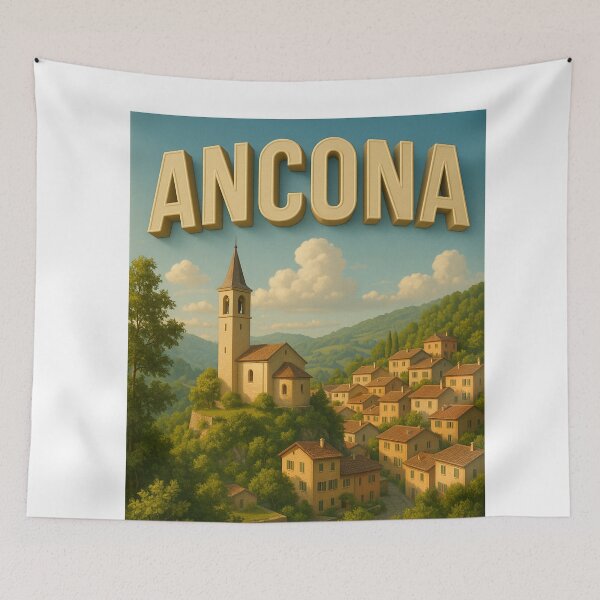 Item preview, Ancona Switzerland Hillside Village with Bell Tower designed and sold by Aryabek.