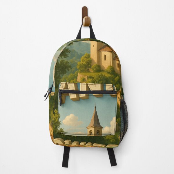 Item preview, Ancona Switzerland Hillside Village with Bell Tower designed and sold by Aryabek.