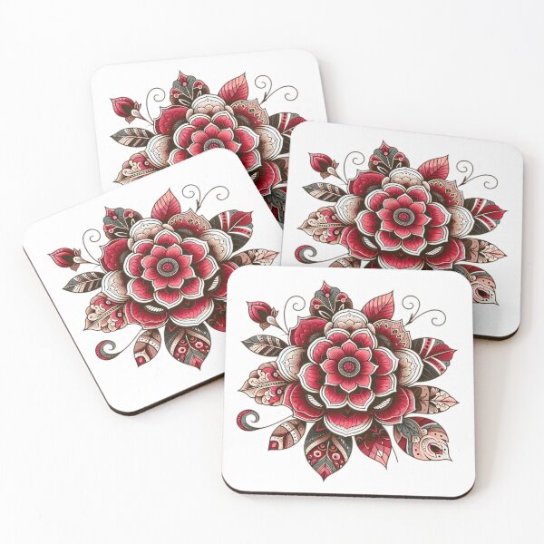 Item preview, boho red peony flower floral sticke ,boho style,Bohemian,Bloom Boom,Spring,ethnic designed and sold by Expressions-Sel.