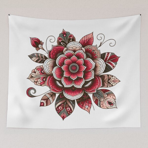 Item preview, boho red peony flower floral sticke ,boho style,Bohemian,Bloom Boom,Spring,ethnic designed and sold by Expressions-Sel.