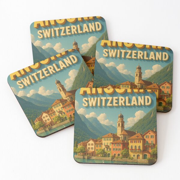 Item preview, Lakefront Village of Ancona Switzerland with Mountains designed and sold by Aryabek.