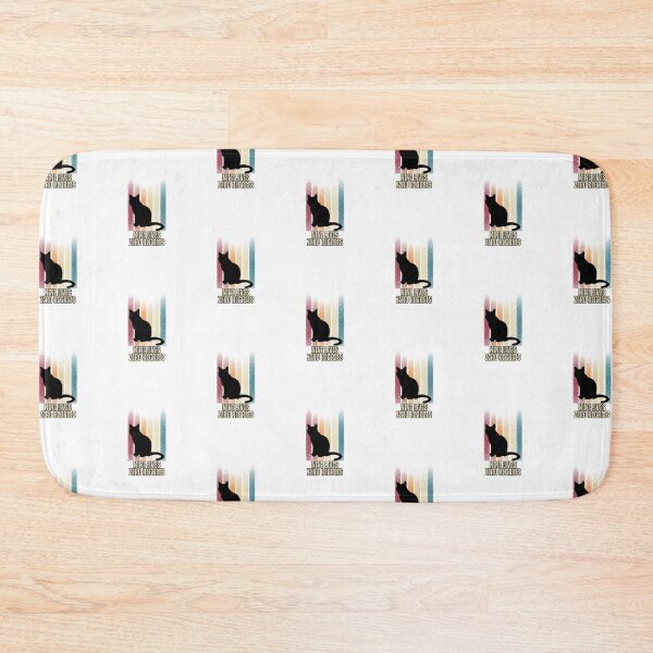 Item preview, "Nine lives, zero regrets" Handwritten Design with Black Cat on Colorful Stripes designed and sold by QuirkieCrafts.