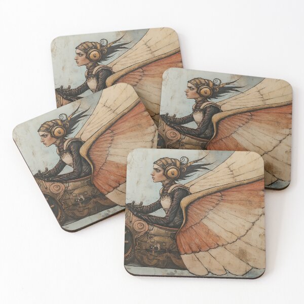 Item preview, Steampunk Art: Retrofuturistic Ornithopter Pilot designed and sold by bapupa.