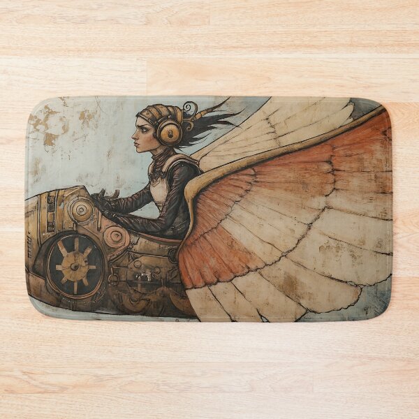Item preview, Steampunk Art: Retrofuturistic Ornithopter Pilot designed and sold by bapupa.