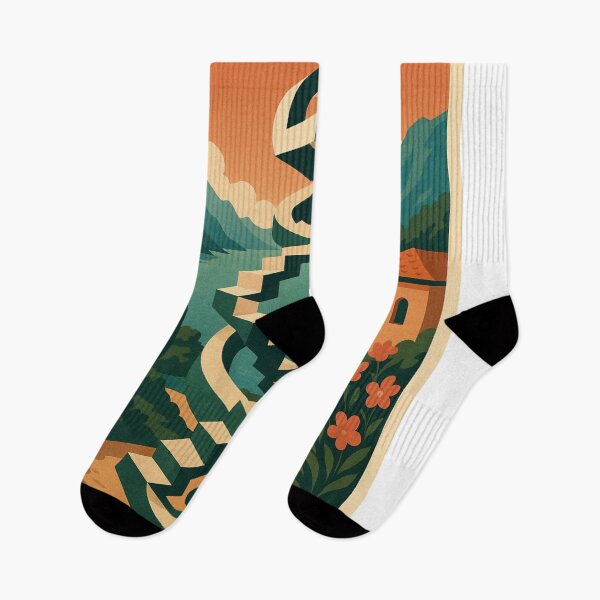 Item preview, Lake Garda Italy with Surreal Staircase and Scenic Mountains designed and sold by Aryabek.