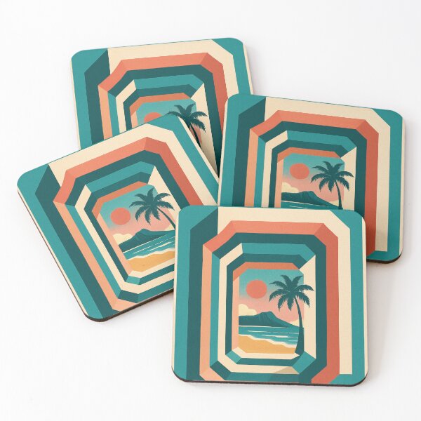 Item preview, Waikiki Retro Tunnel View with Diamond Head and Sunset designed and sold by Aryabek.