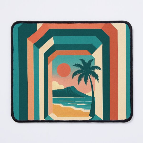 Item preview, Waikiki Retro Tunnel View with Diamond Head and Sunset designed and sold by Aryabek.