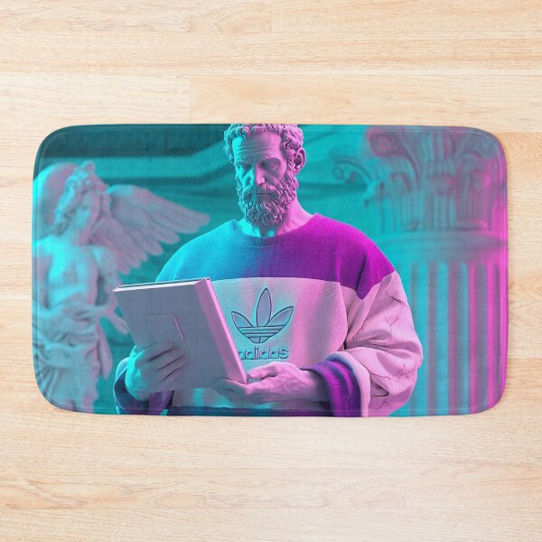 Item preview, Neon Vaporwave Marble Statue Reading Tablet	 designed and sold by weirdfishes123.
