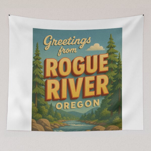 Item preview, Greetings from Rogue River Oregon with Forest Rapids designed and sold by Aryabek.