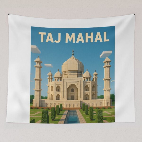 Item preview, Taj Mahal Minecraft-Inspired Blocky Architecture Art designed and sold by Aryabek.