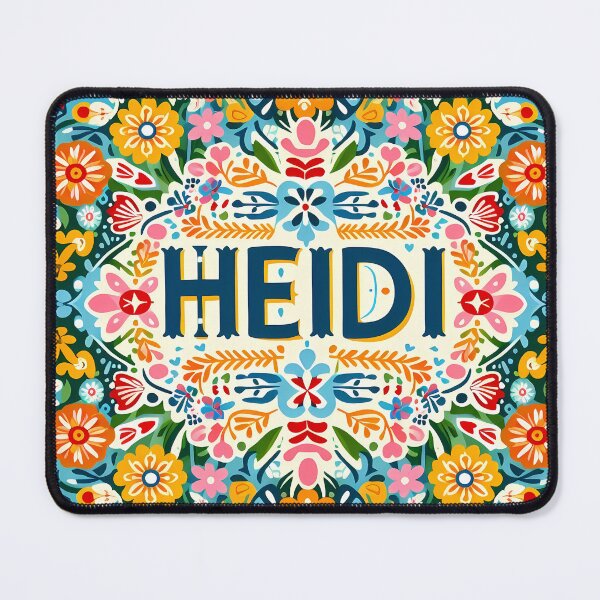Item preview, Scandinavian Folk Art Cute Colourful Pattern with Name HEIDI by heidiannemorris © designed and sold by FOLK ART FUSION by heidiannemorris.