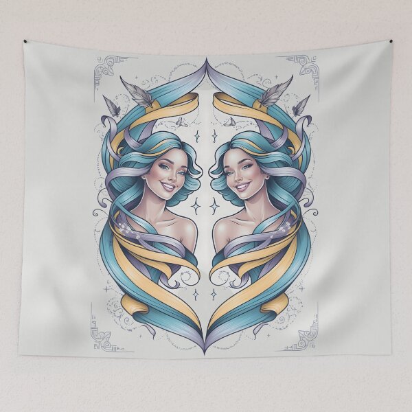 Item preview, Whimsical Gemini Twins – Neo-Traditional Zodiac Art | LaLi Designs designed and sold by LaLi-Designs.