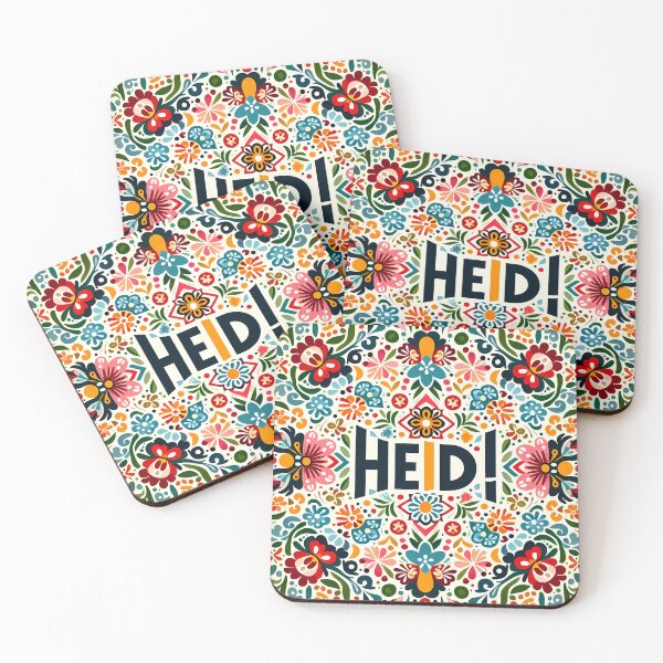 Item preview, Scandinavian Folk Art Cute Colourful HEIDI Pattern by heidiannemorris © designed and sold by FOLK ART FUSION by heidiannemorris.