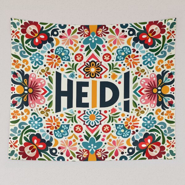Item preview, Scandinavian Folk Art Cute Colourful HEIDI Pattern by heidiannemorris © designed and sold by FOLK ART FUSION by heidiannemorris.