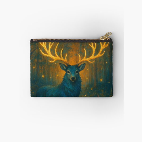 Item preview, Glowing Forest Stag – Mystic Twilight in Bloom designed and sold by PrestigeVibes.