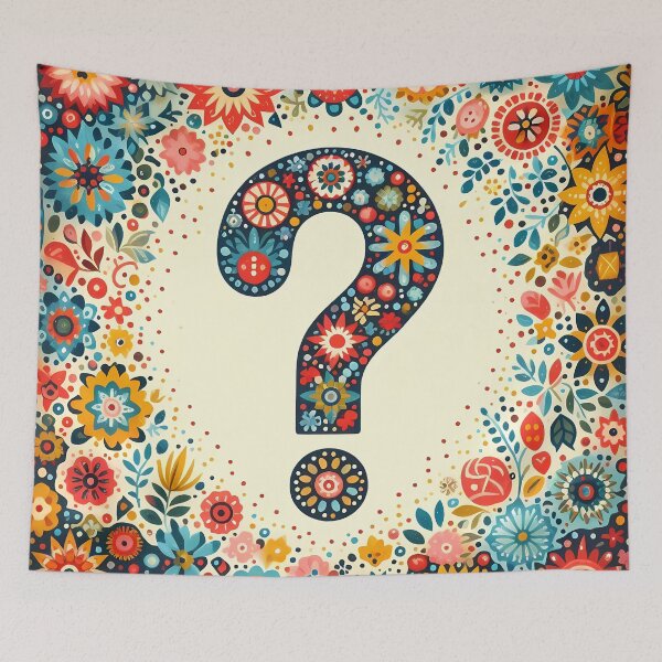 Aperçu de l'œuvre Art populaire scandinave Motif floral mignon et coloré en forme de point d'interrogation par heidiannemorris © créée et vendue par FOLK ART FUSION by heidiannemorris.