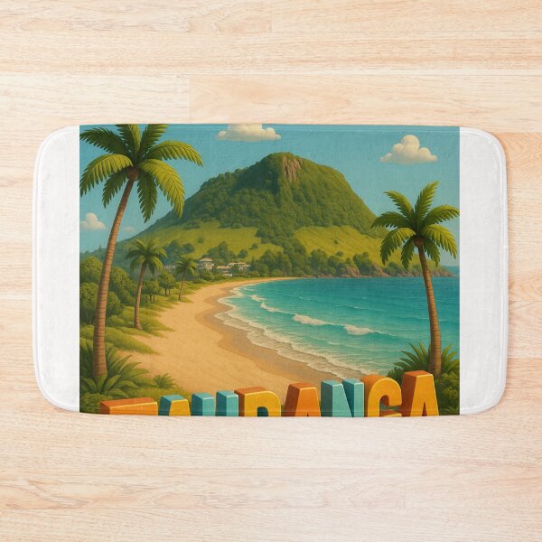 Item preview, Tauranga New Zealand Beach with Mount Maunganui and Palm Trees designed and sold by Places On Earth.
