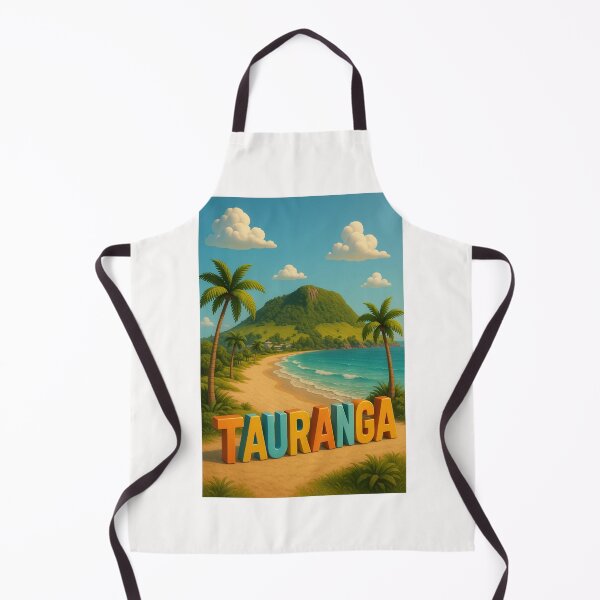 Item preview, Tauranga New Zealand Beach with Mount Maunganui and Palm Trees designed and sold by Places On Earth.