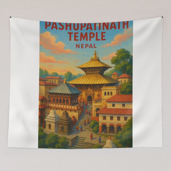 Item preview, Pashupatinath Temple in Kathmandu Nepal with Golden Roofs designed and sold by Places On Earth.