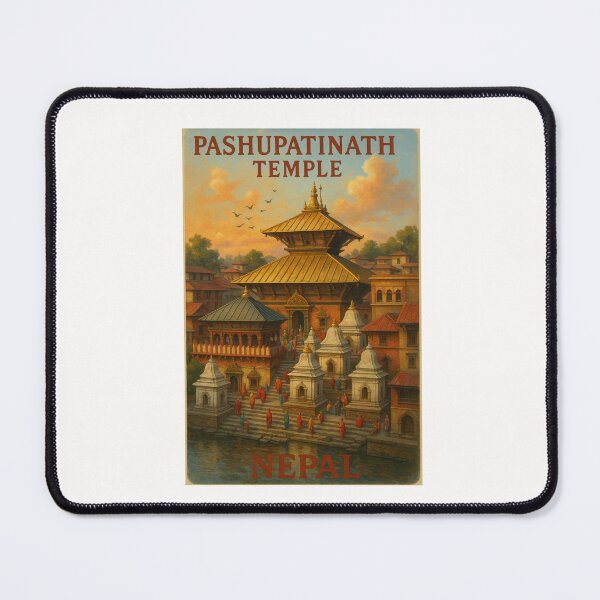 Item preview, Sunrise over Pashupatinath Temple Nepal with Pilgrims and Stupas designed and sold by Places On Earth.
