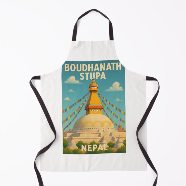 Item preview, Boudhanath Stupa Nepal with Prayer Flags and All-Seeing Eyes designed and sold by Places On Earth.