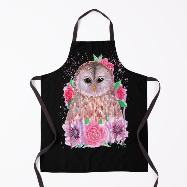 Item preview, Abstract Colorful Tawny Owl and Flower Watercolor designed and sold by Ivy Lily Art.