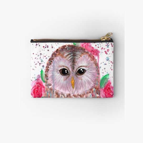 Item preview, Abstract Colorful Tawny Owl and Flower Watercolor designed and sold by Ivy Lily Art.