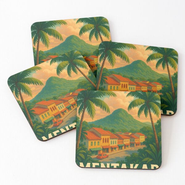 Item preview, Mentakab Malaysia Shophouses and Jungle Hills at Sunset designed and sold by Places On Earth.