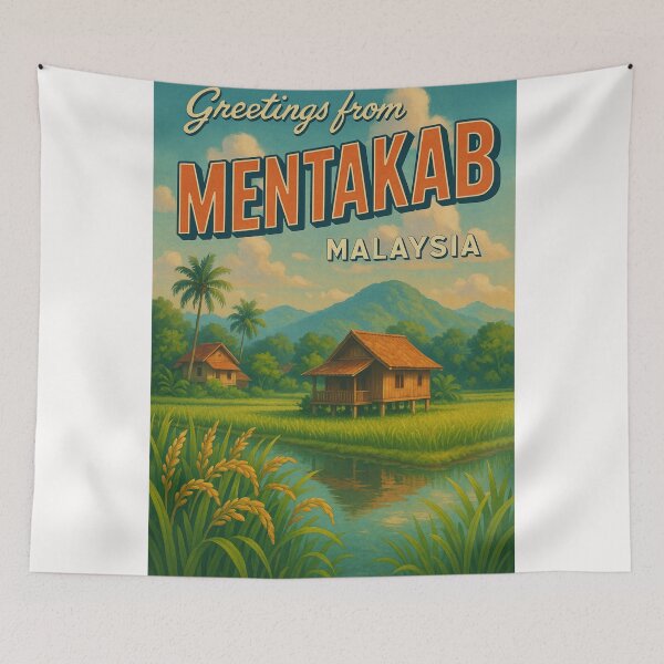 Item preview, Mentakab Malaysia Paddy Fields and Traditional Houses designed and sold by Places On Earth.
