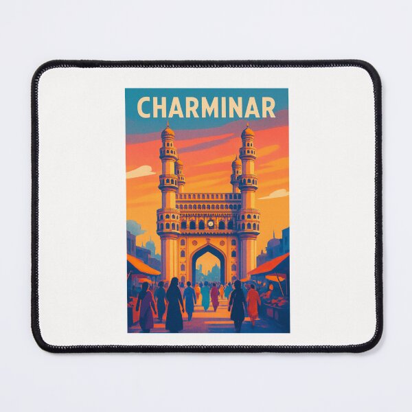 Item preview, Charminar Hyderabad India with Bustling Market at Sunset designed and sold by Places On Earth.
