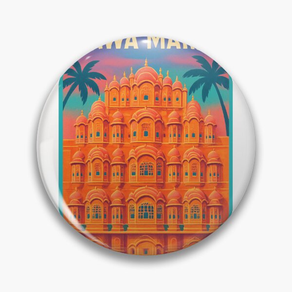 Item preview, Hawa Mahal Jaipur India with Pink Facade and Arched Windows designed and sold by Places On Earth.