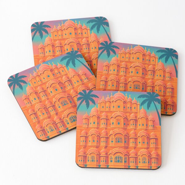 Item preview, Hawa Mahal Jaipur India with Pink Facade and Arched Windows designed and sold by Places On Earth.