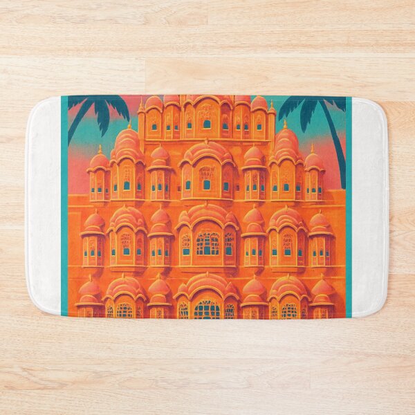 Item preview, Hawa Mahal Jaipur India with Pink Facade and Arched Windows designed and sold by Places On Earth.