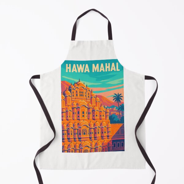 Item preview, Hawa Mahal Jaipur at Sunset with Palm Trees and Mountains designed and sold by Places On Earth.
