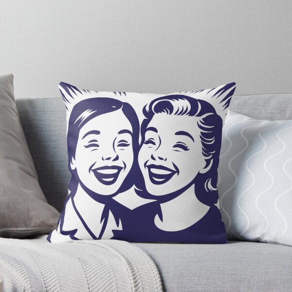 Item preview, Retro Best Friends Illustration – Laughing Women in Vintage Comic Style - Blue designed and sold by GinColorist.