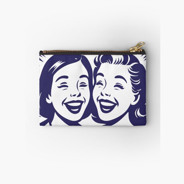 Item preview, Retro Best Friends Illustration – Laughing Women in Vintage Comic Style - Blue designed and sold by GinColorist.