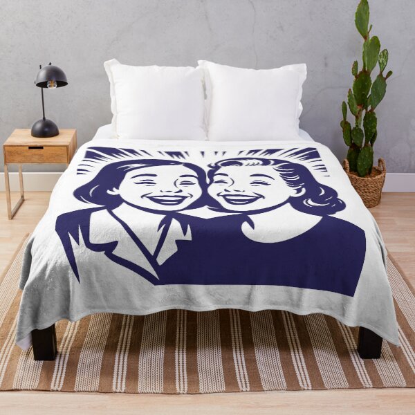 Item preview, Retro Best Friends Illustration – Laughing Women in Vintage Comic Style - Blue designed and sold by GinColorist.