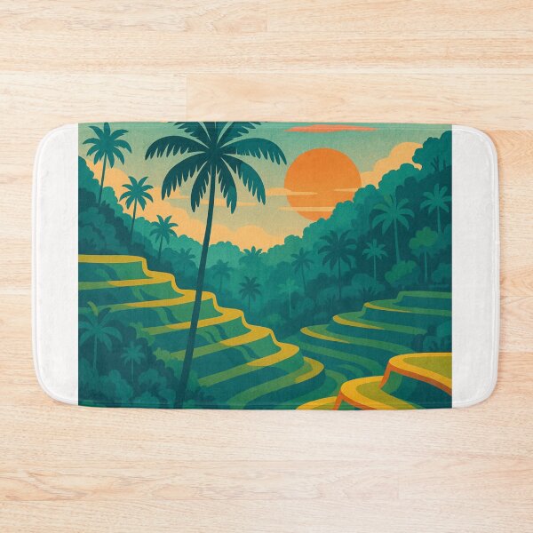 Item preview, Tegalalang Rice Terrace Bali with Sunset Sky and Palm Trees designed and sold by Places On Earth.