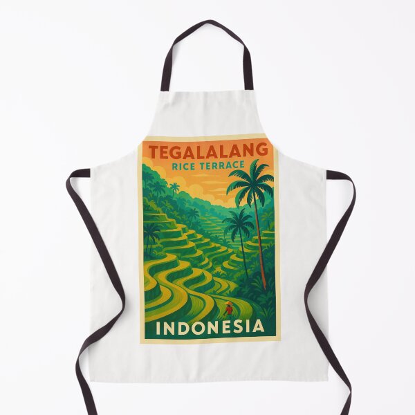 Item preview, Tegalalang Rice Fields in Ubud Bali with Farmer and Tropical Forest designed and sold by Places On Earth.