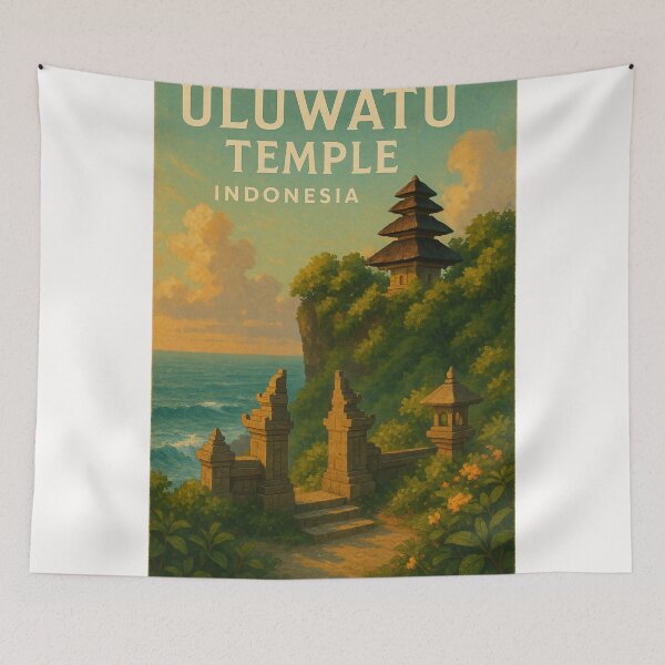 Item preview, Uluwatu Temple Bali on Ocean Cliffs with Traditional Architecture designed and sold by Places On Earth.