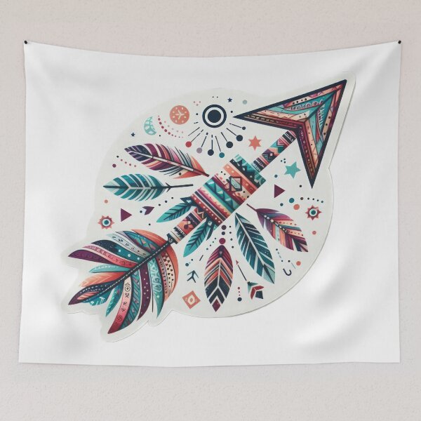 Item preview, boho feather arrow floral sticker ,boho style,Bohemian,Bloom Boom,Spring,ethnic designed and sold by Expressions-Sel.