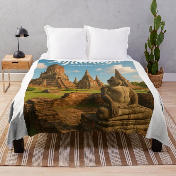 Item preview, Ayutthaya Historical Park Thailand with Ancient Temples and Buddha Statue designed and sold by Places On Earth.