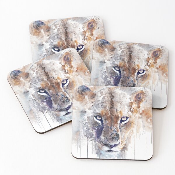 Item preview, Lioness Gaze Watercolor designed and sold by caracatita75.