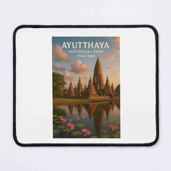 Item preview, Ayutthaya Thailand Reflections of Temple Spires and Lotus Pond designed and sold by Places On Earth.