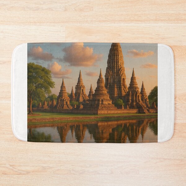 Item preview, Ayutthaya Thailand Reflections of Temple Spires and Lotus Pond designed and sold by Places On Earth.