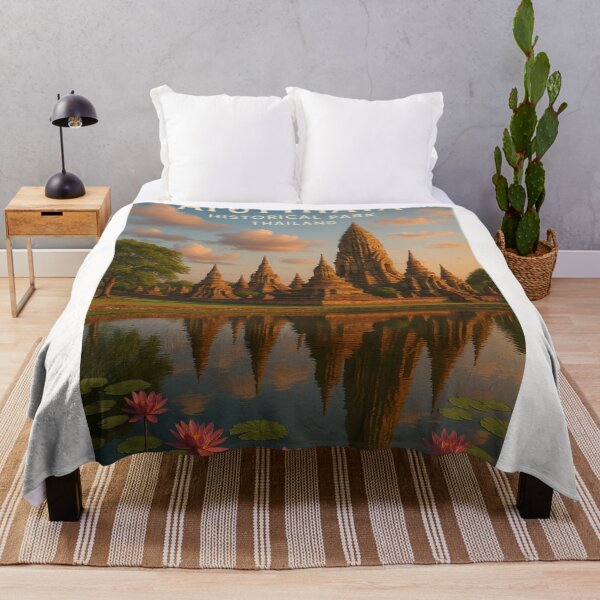 Item preview, Ayutthaya Thailand Reflections of Temple Spires and Lotus Pond designed and sold by Places On Earth.